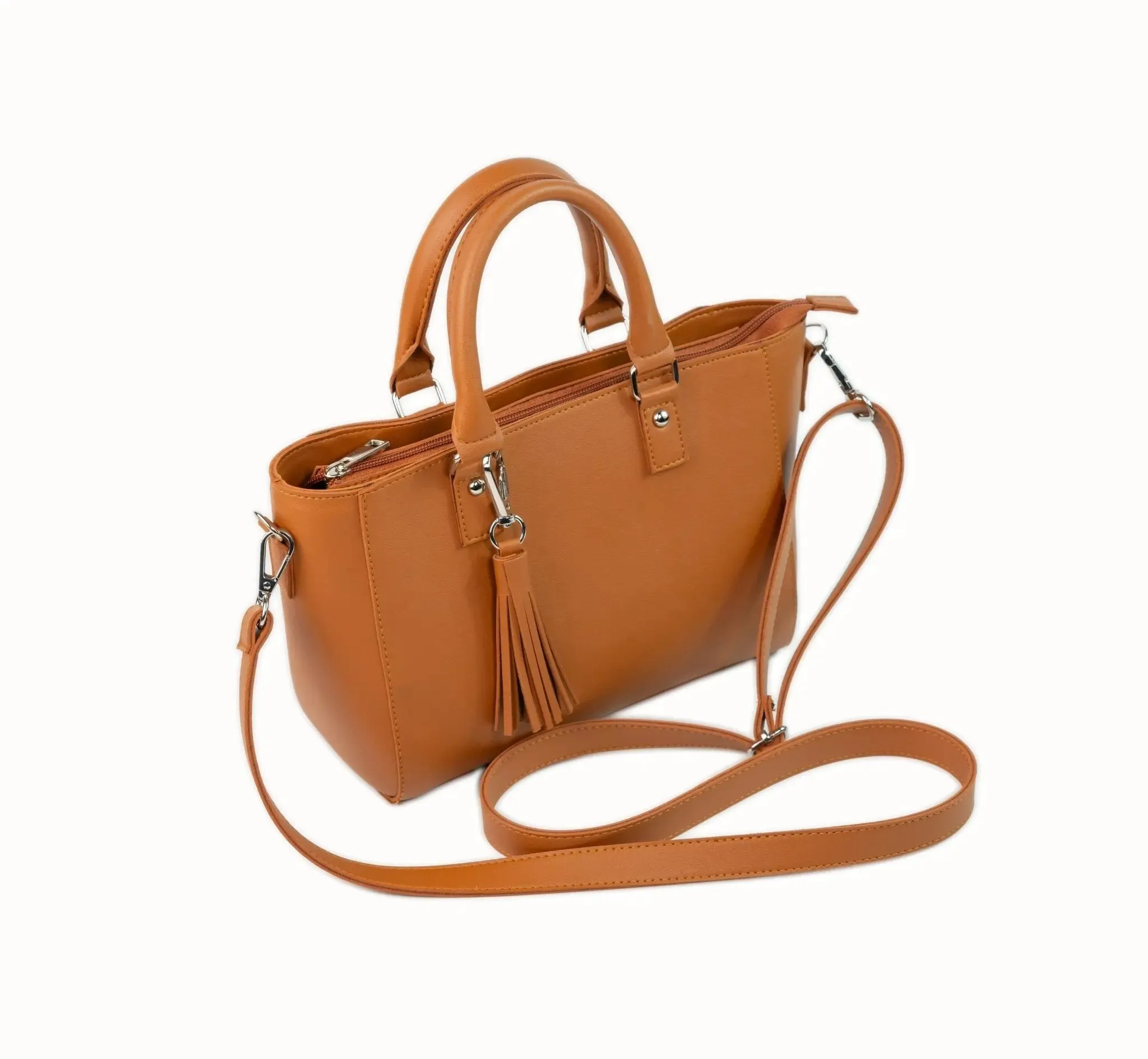MINERVA Top Handle Sling Bag in Tan Brown