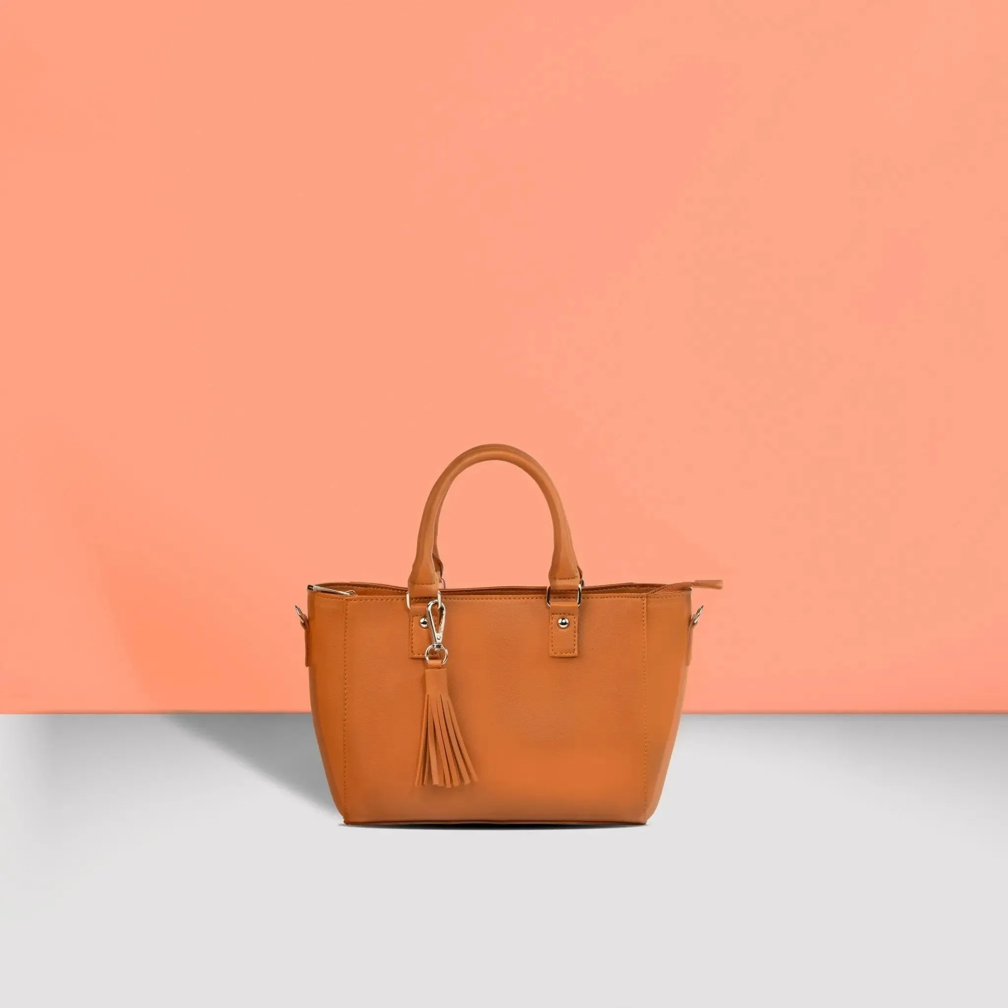 MINERVA Top Handle Sling Bag in Tan Brown