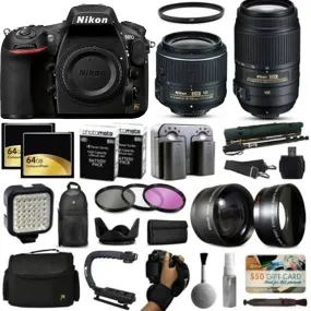 Nikon D810 DSLR SLR Camera   18-55mm VR   55-300mm VR   128GB Premium Bundle