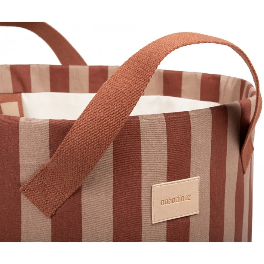 nobodinoz Majestic Toybag Marsala Taupe Stripes