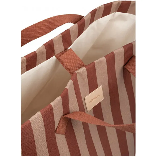 nobodinoz Majestic Toybag Marsala Taupe Stripes