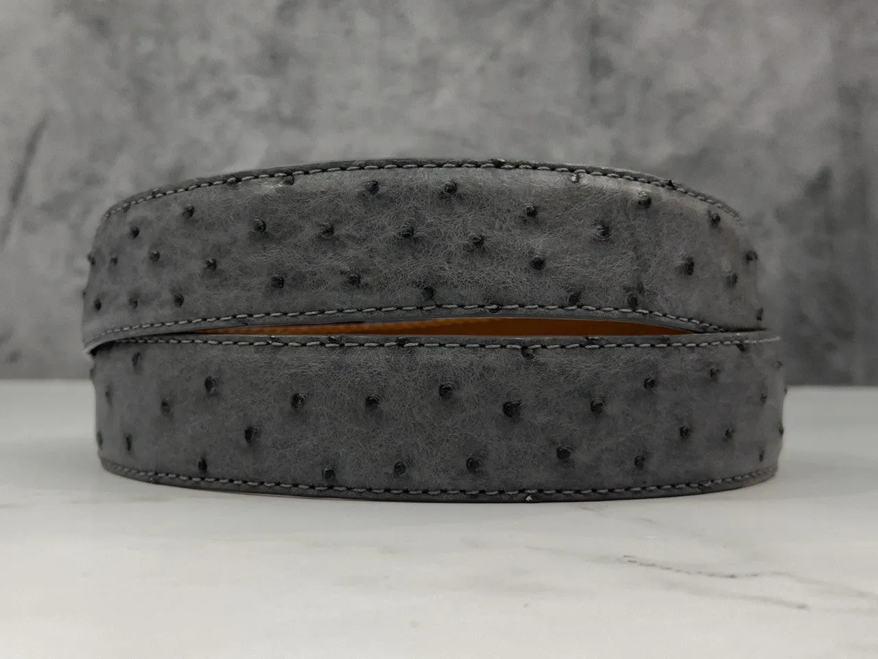 Ostrich Quill Belt: Grey