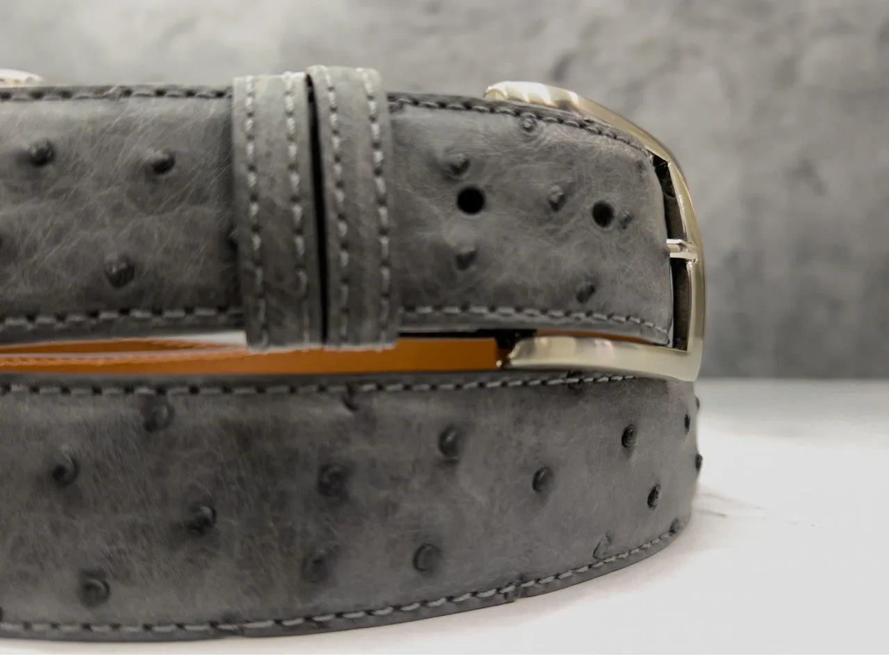 Ostrich Quill Belt: Grey