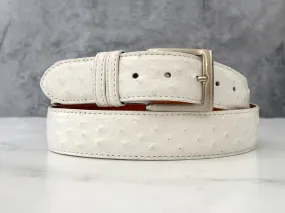Ostrich Quill Belt: White