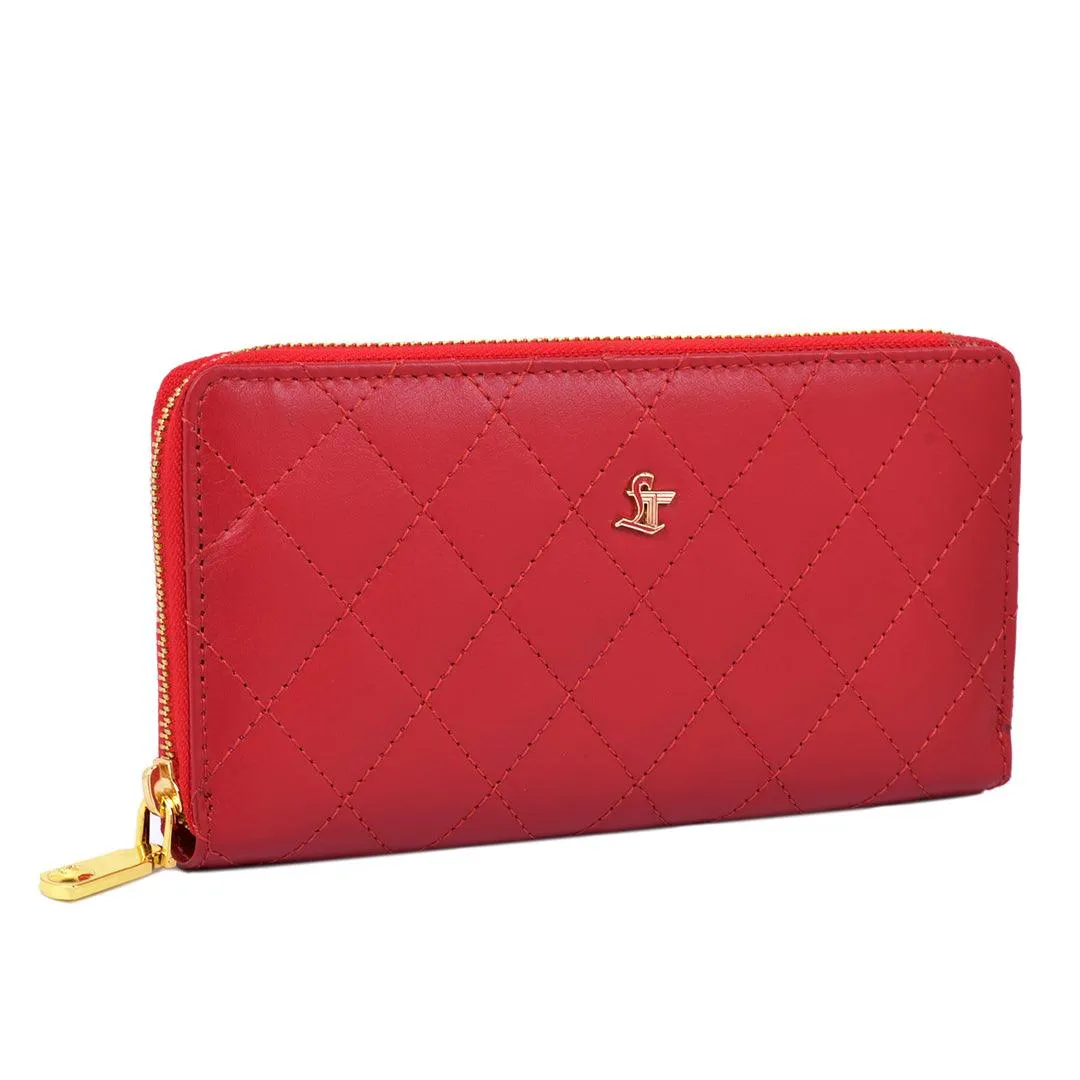 Palm | Leather Wallet for Women | 100% Genuine Leather | Color: Purple, Blue, Green, Orange, Red, Cherry, Pink, Beige & Yellow