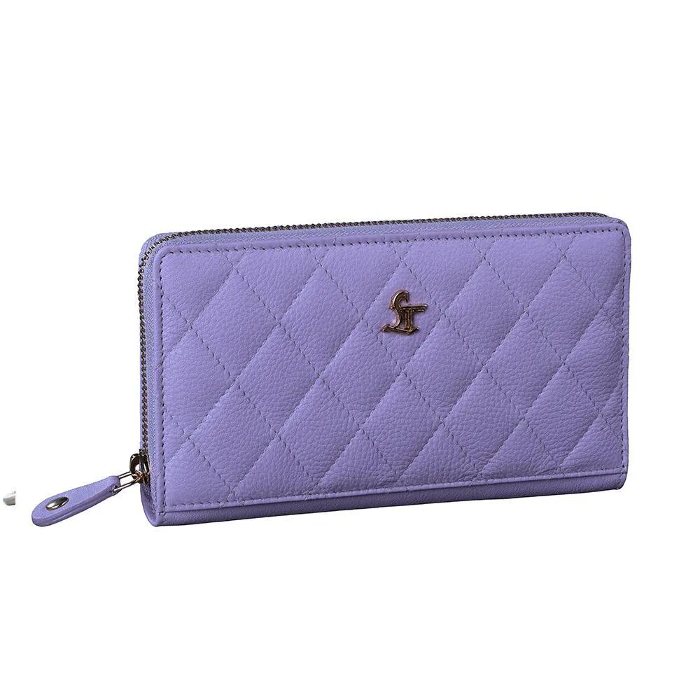 Palm | Leather Wallet for Women | 100% Genuine Leather | Color: Purple, Blue, Green, Orange, Red, Cherry, Pink, Beige & Yellow