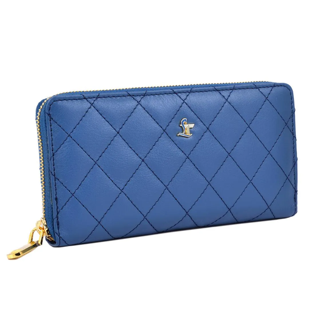 Palm | Leather Wallet for Women | 100% Genuine Leather | Color: Purple, Blue, Green, Orange, Red, Cherry, Pink, Beige & Yellow