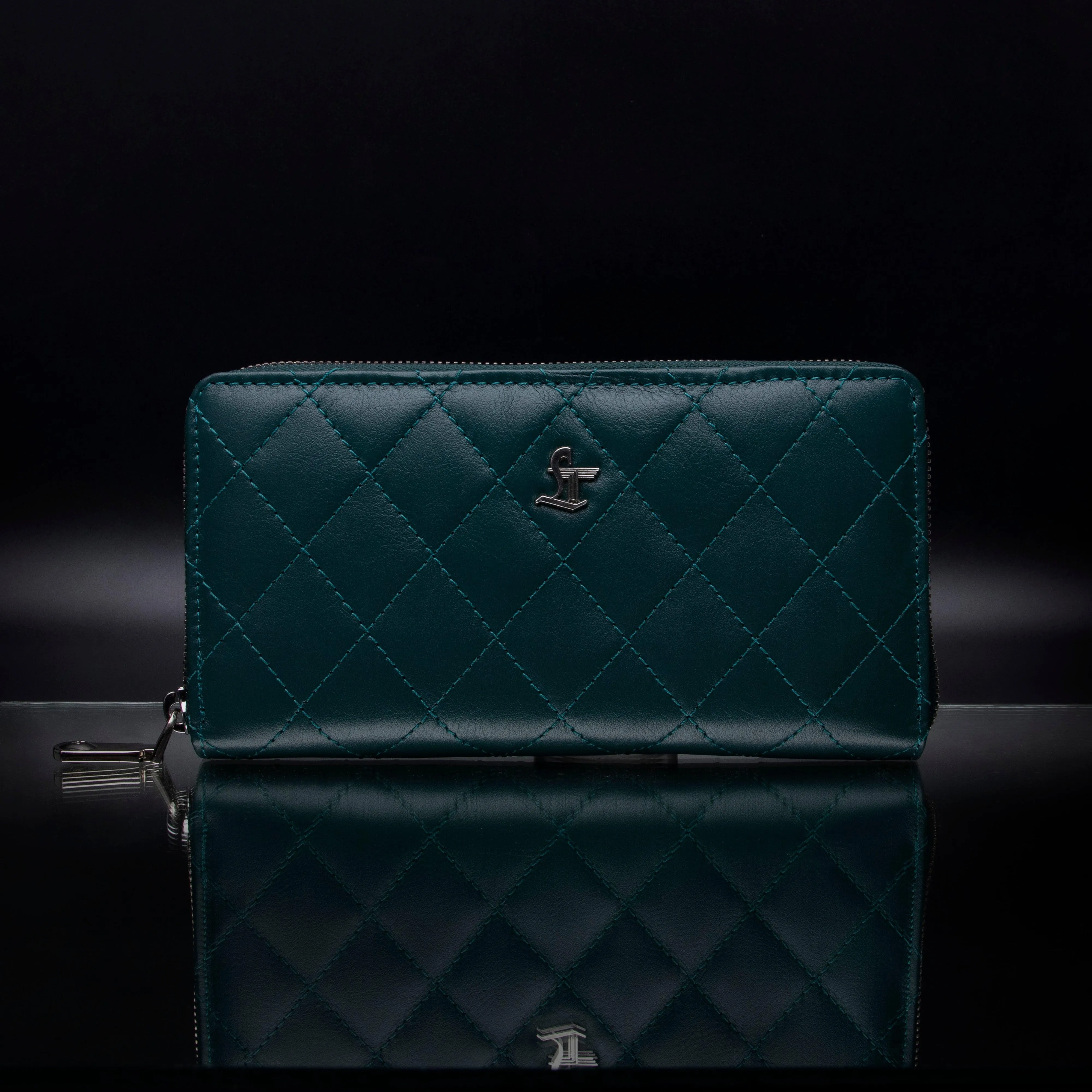 Palm | Leather Wallet for Women | 100% Genuine Leather | Color: Purple, Blue, Green, Orange, Red, Cherry, Pink, Beige & Yellow