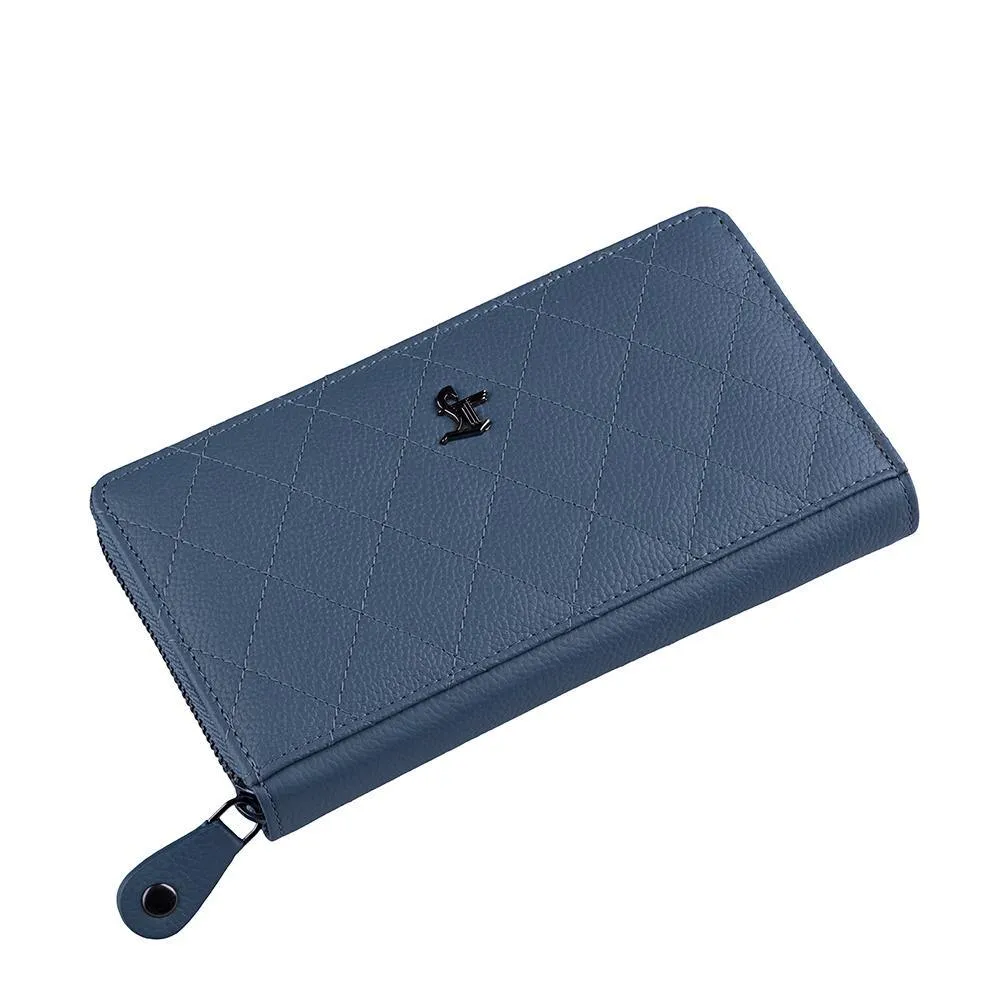 Palm | Leather Wallet for Women | 100% Genuine Leather | Color: Purple, Blue, Green, Orange, Red, Cherry, Pink, Beige & Yellow