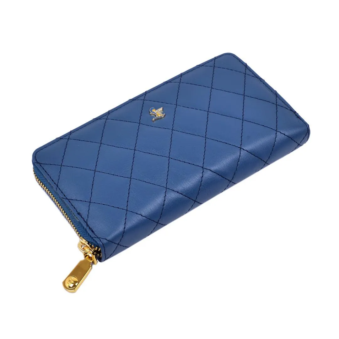 Palm | Leather Wallet for Women | 100% Genuine Leather | Color: Purple, Blue, Green, Orange, Red, Cherry, Pink, Beige & Yellow