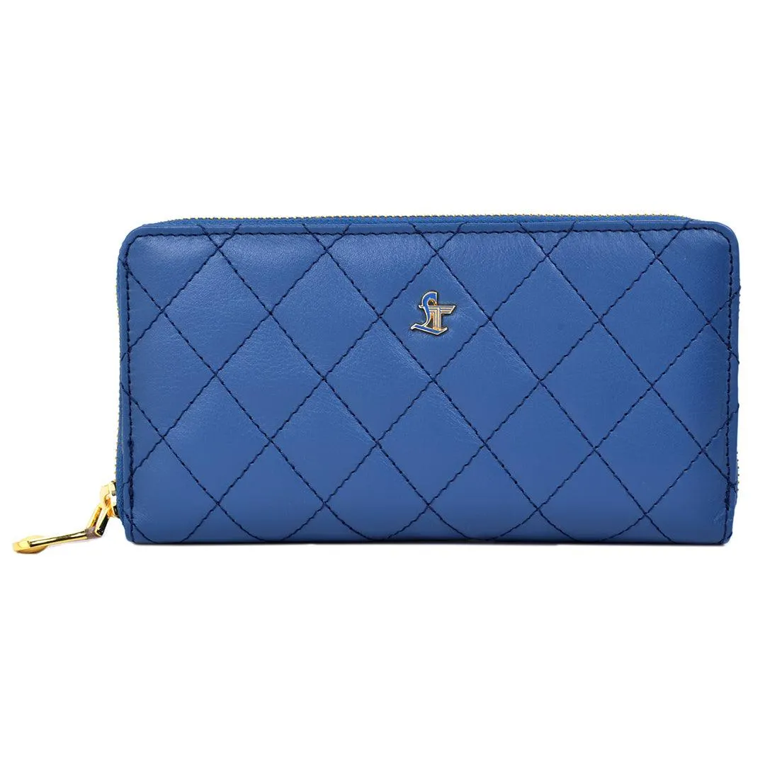 Palm | Leather Wallet for Women | 100% Genuine Leather | Color: Purple, Blue, Green, Orange, Red, Cherry, Pink, Beige & Yellow