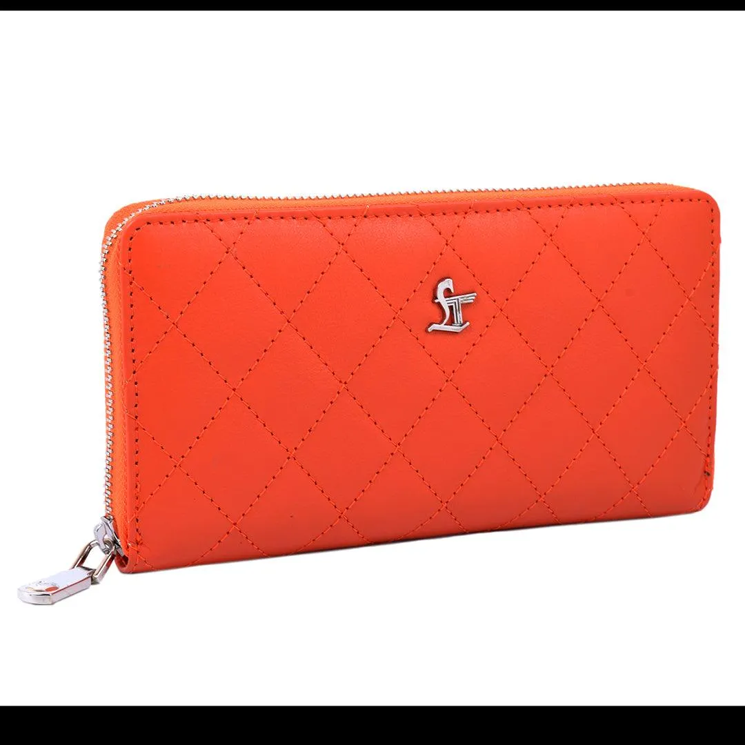 Palm | Leather Wallet for Women | 100% Genuine Leather | Color: Purple, Blue, Green, Orange, Red, Cherry, Pink, Beige & Yellow