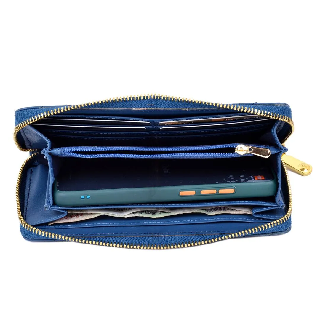 Palm | Leather Wallet for Women | 100% Genuine Leather | Color: Purple, Blue, Green, Orange, Red, Cherry, Pink, Beige & Yellow