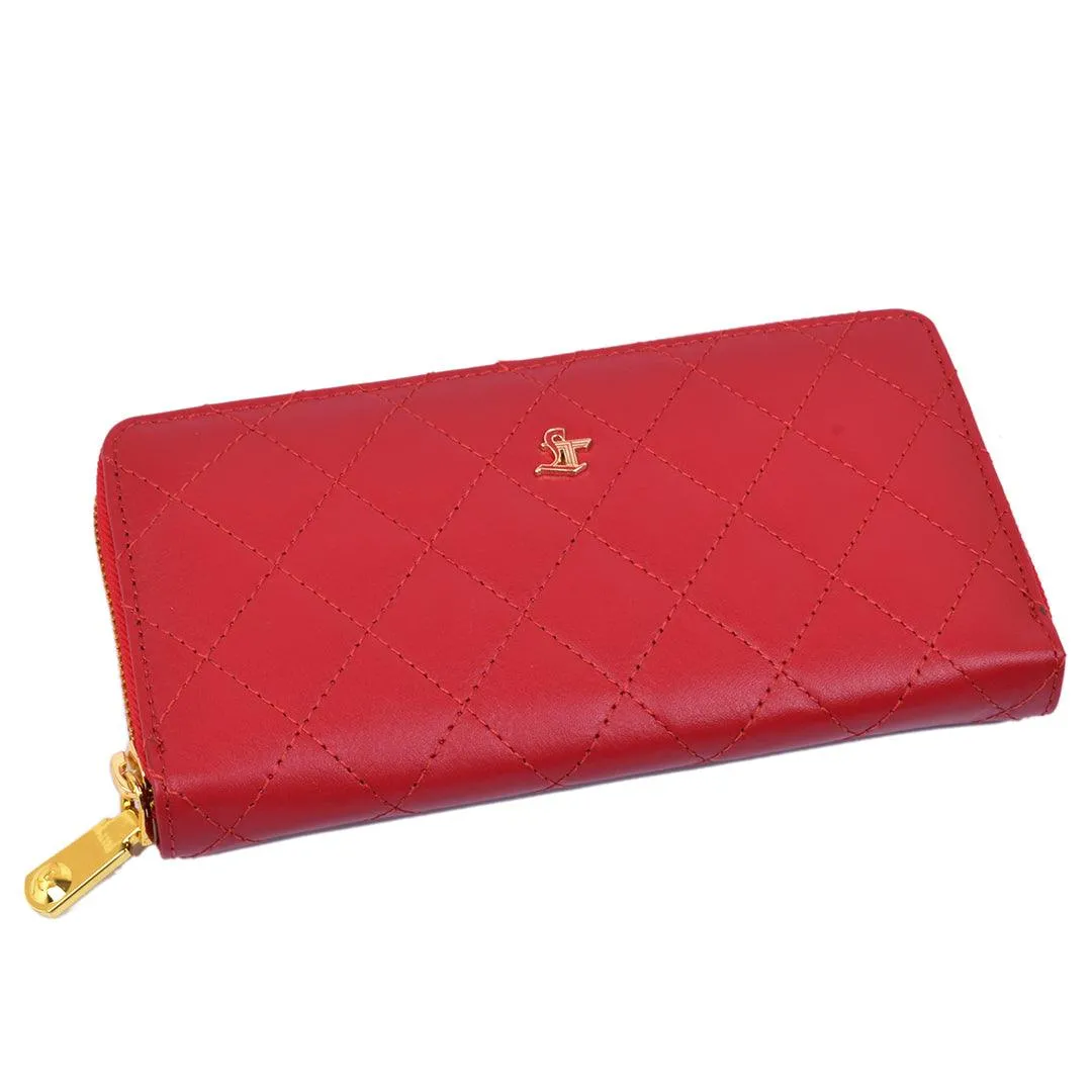 Palm | Leather Wallet for Women | 100% Genuine Leather | Color: Purple, Blue, Green, Orange, Red, Cherry, Pink, Beige & Yellow