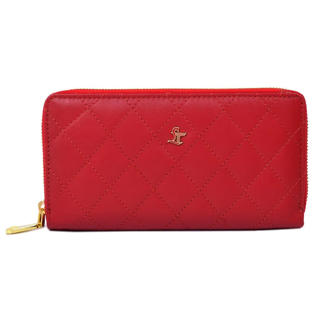 Palm | Leather Wallet for Women | 100% Genuine Leather | Color: Purple, Blue, Green, Orange, Red, Cherry, Pink, Beige & Yellow