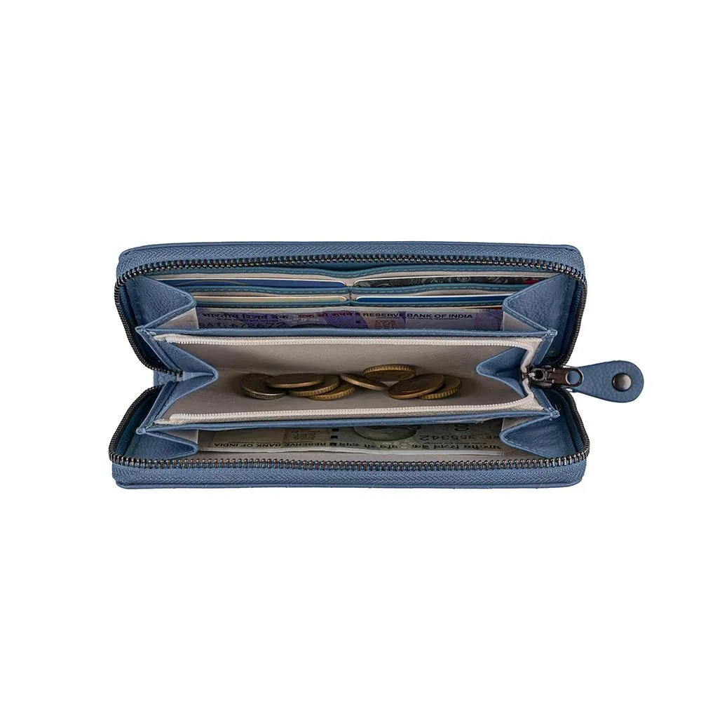 Palm | Leather Wallet for Women | 100% Genuine Leather | Color: Purple, Blue, Green, Orange, Red, Cherry, Pink, Beige & Yellow