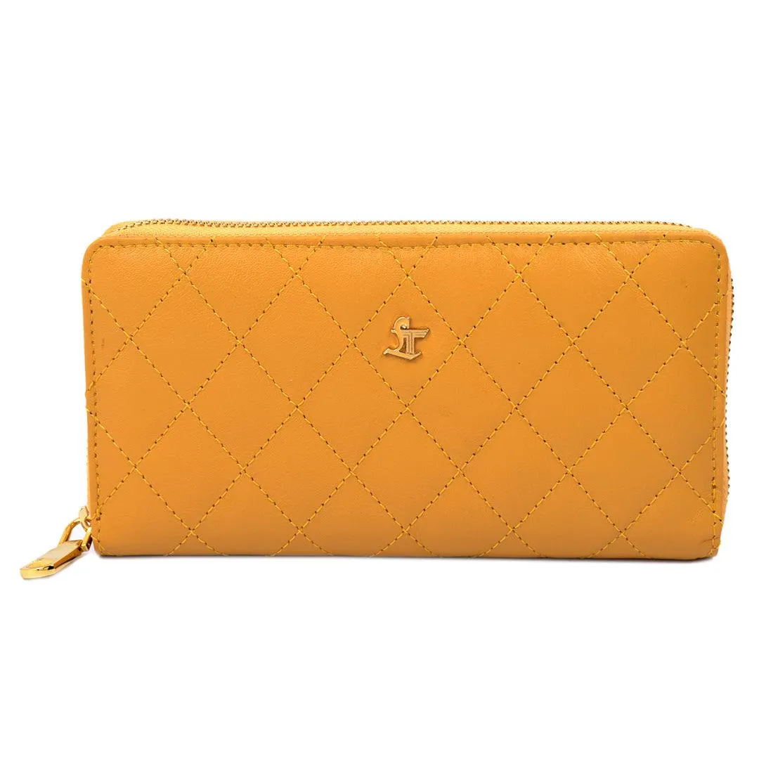Palm | Leather Wallet for Women | 100% Genuine Leather | Color: Purple, Blue, Green, Orange, Red, Cherry, Pink, Beige & Yellow