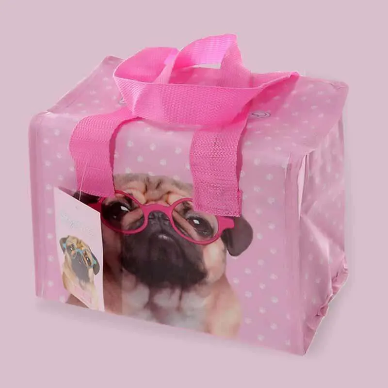 Pug Dog Cooler Lunch Bag - Summer Beach - Picnic  Bags