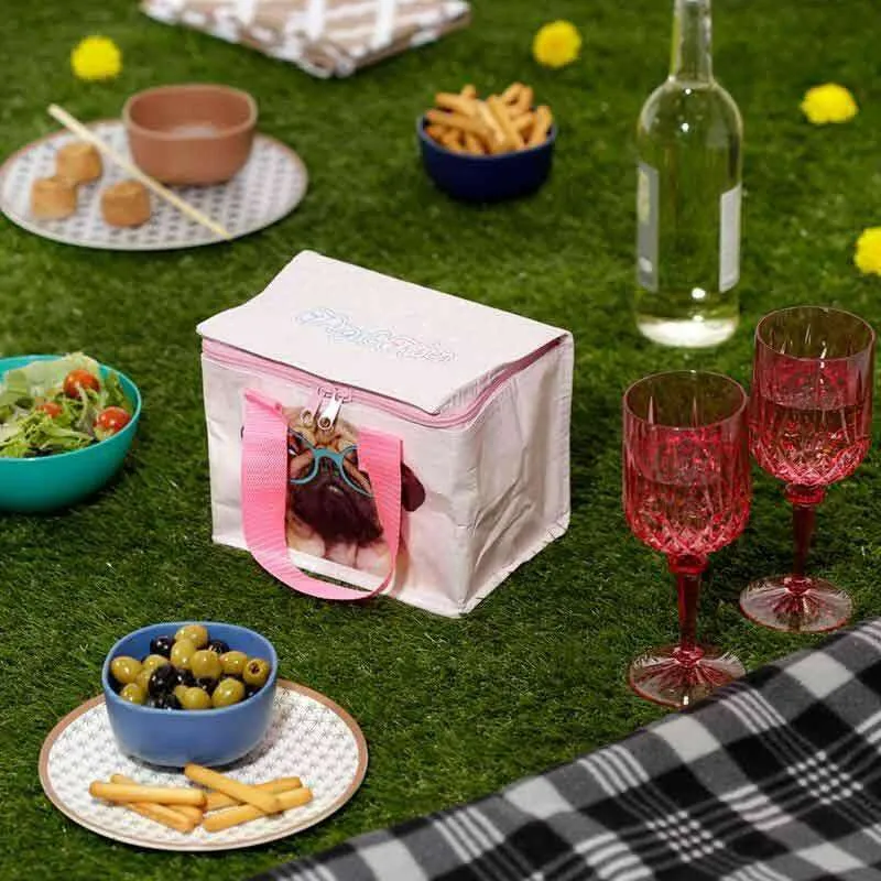 Pug Dog Cooler Lunch Bag - Summer Beach - Picnic  Bags