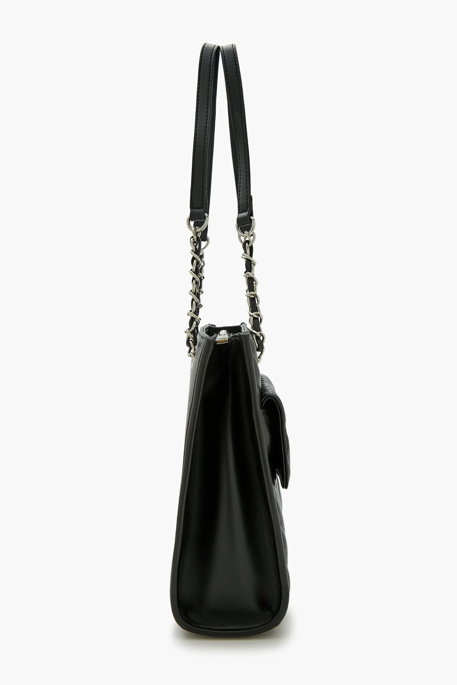 Quilted Faux Leather Tote Bag