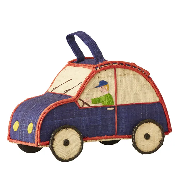 Rice Kids Car Shaped Raffia Bag