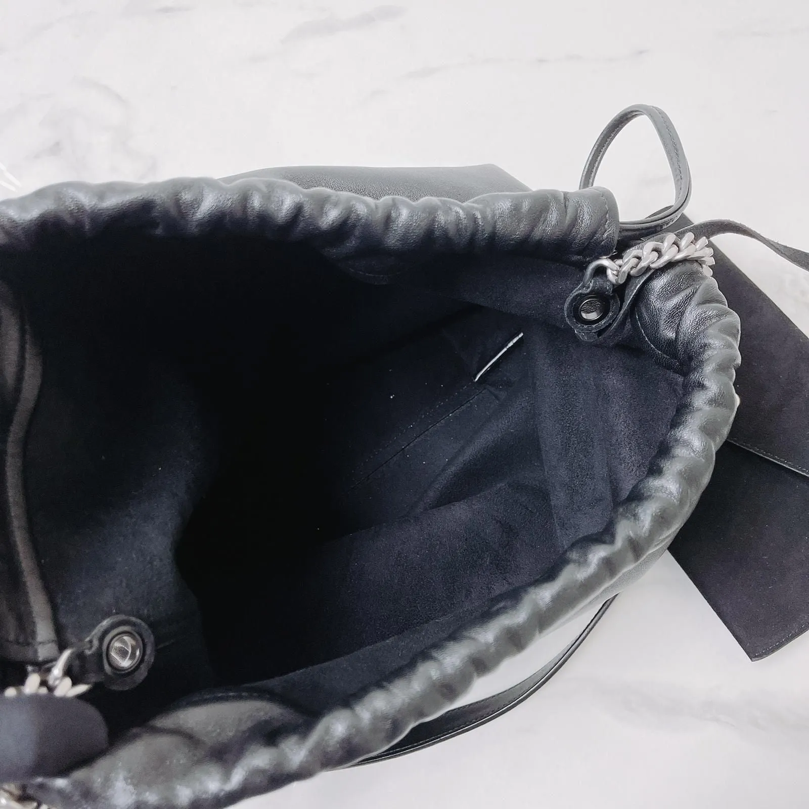 Saint Laurent Ysl Teddy Bucket Bag With Pouch
