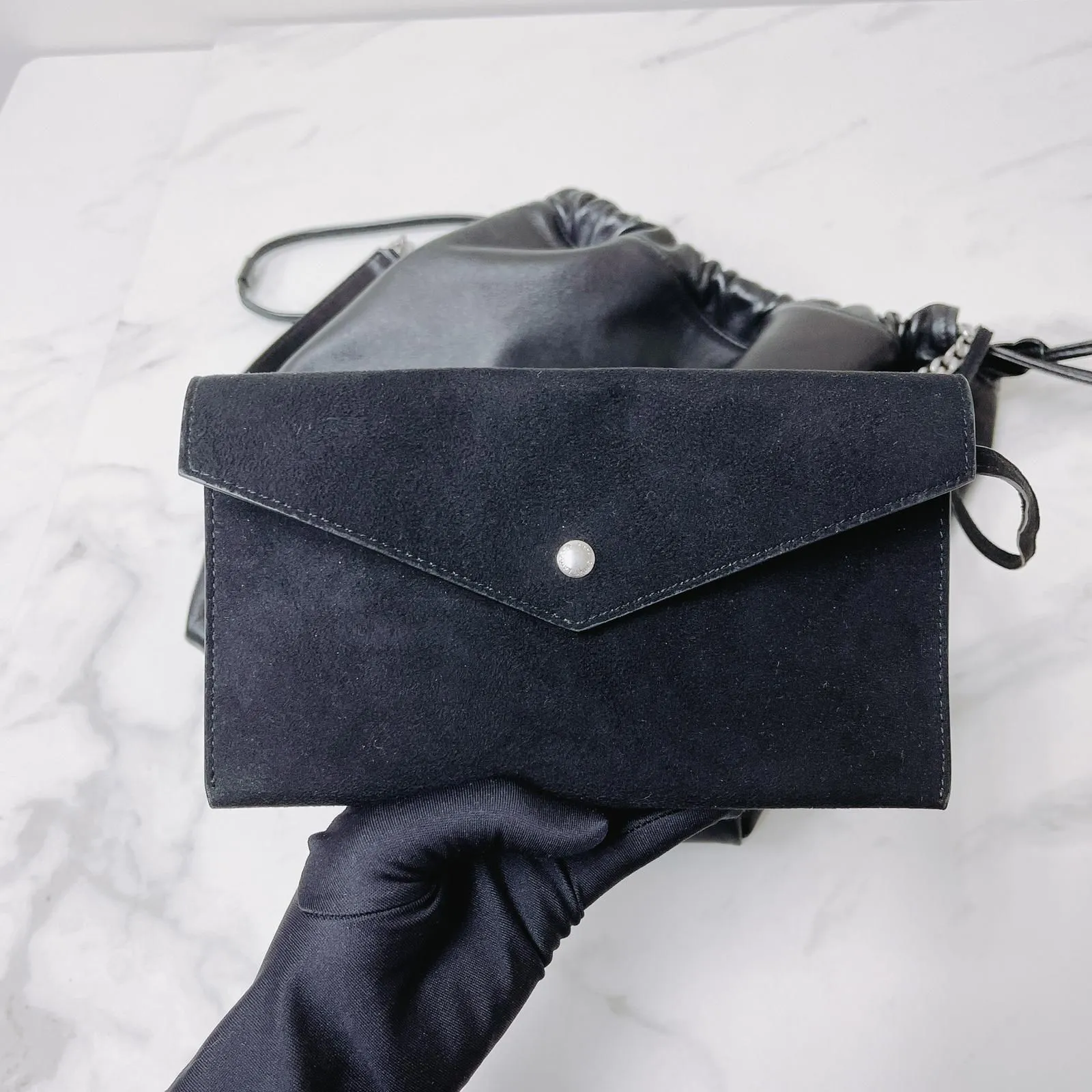 Saint Laurent Ysl Teddy Bucket Bag With Pouch