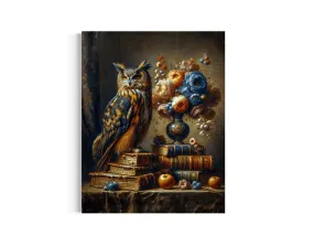 Salty Alyce -   Vintage Blue and Gold Gothic Owl Wall Decor