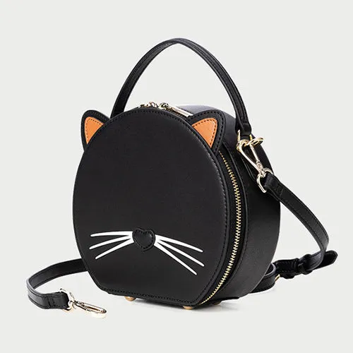 Small Leather Round Shaped Bag Purse