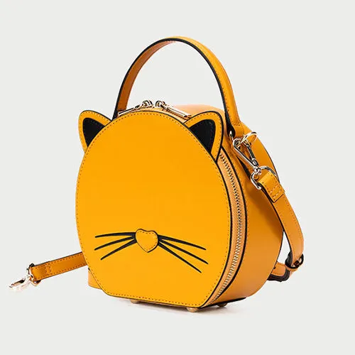 Small Leather Round Shaped Bag Purse