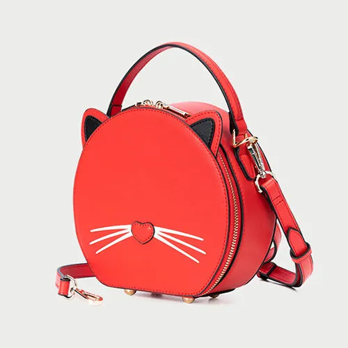 Small Leather Round Shaped Bag Purse