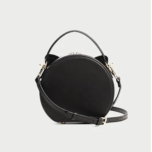 Small Leather Round Shaped Bag Purse