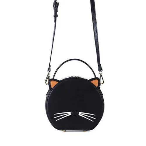 Small Leather Round Shaped Bag Purse
