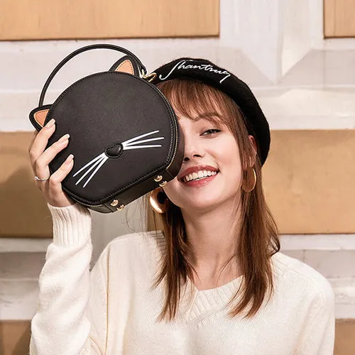 Small Leather Round Shaped Bag Purse