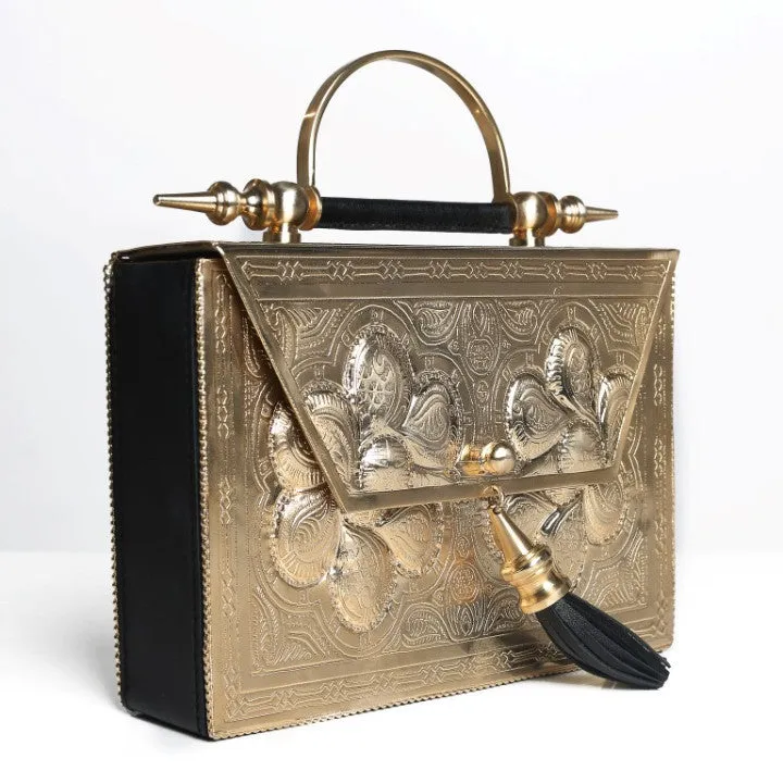 Square Shaped Gold Bag
