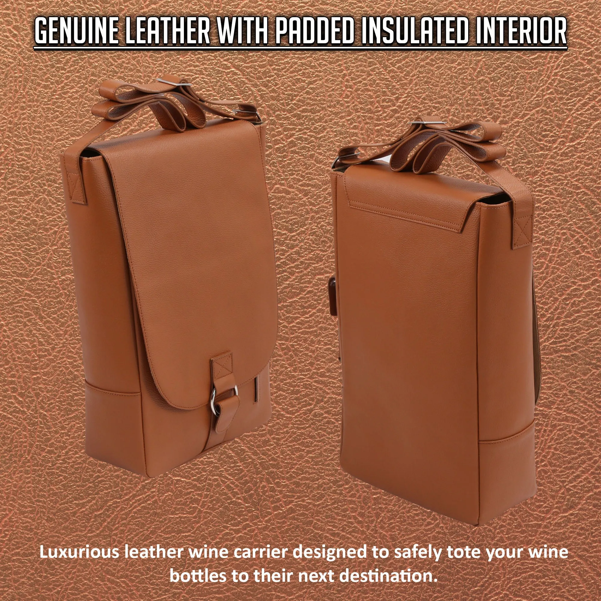 Two Bottle Wine Messenger Bag Vino Design