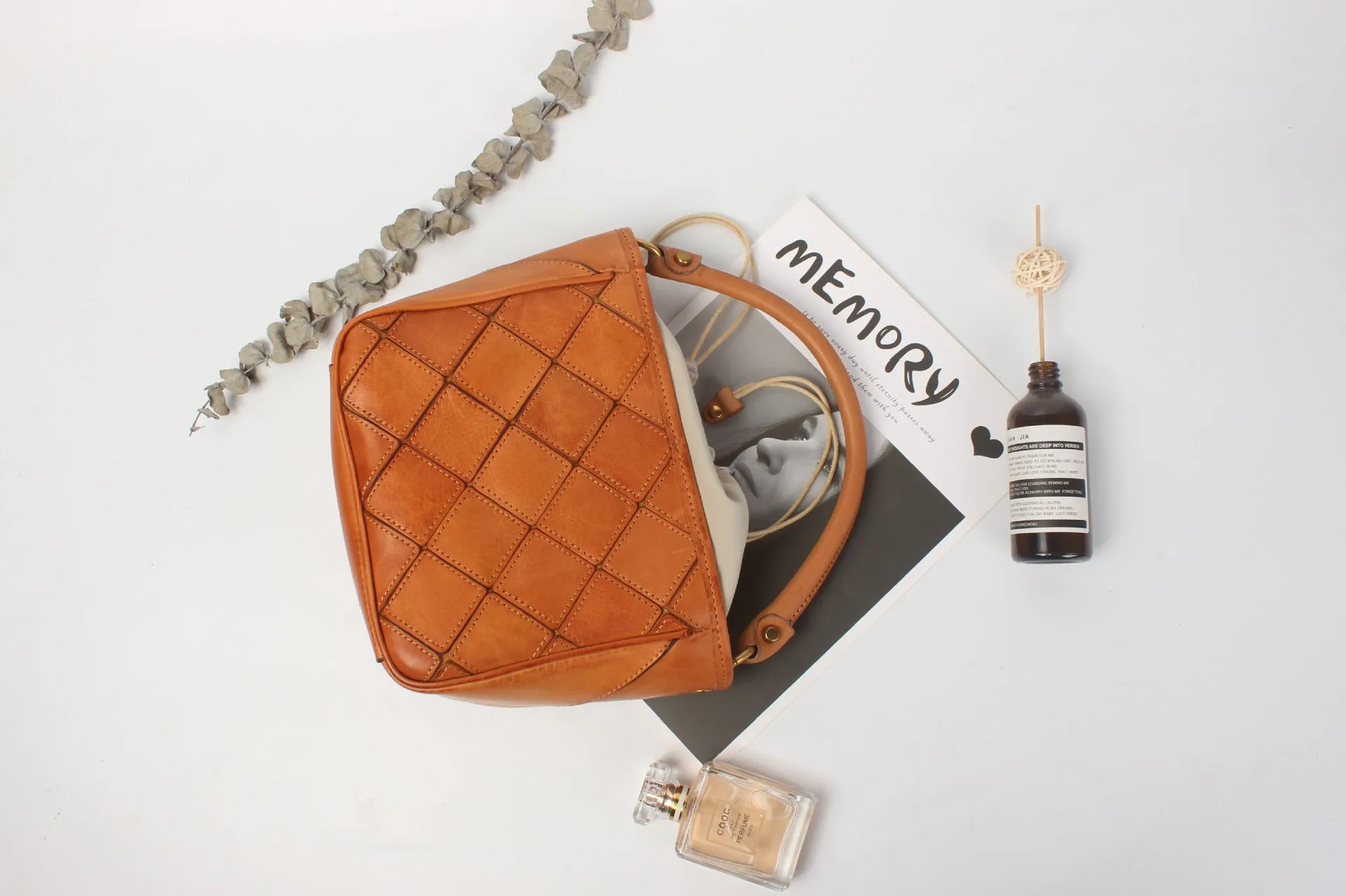Vintage Womens Bucket Shoulder Bag Genuine Leather Handbags For Women