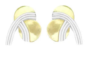 XITA Empress earrings with sterling silver ear pins and Leather Offcuts