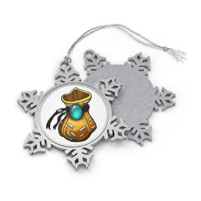 Yellow Bag Pewter Snowflake Ornament
